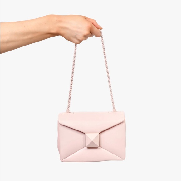 Valentino Baby Pink One Stud Flap Chain Bag - Picture 2 of 9